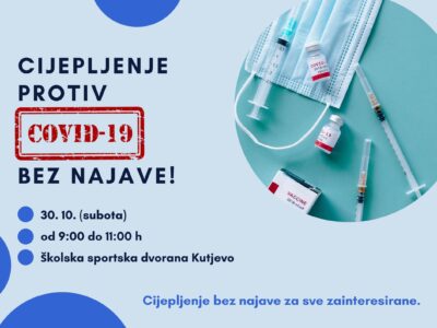 OBAVIJEST: cijepljenje protiv COVID-19 bez najave